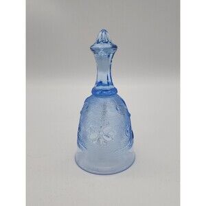 Tiara Sandwich Glass Light Blue Bell Floral & Swirl Design
